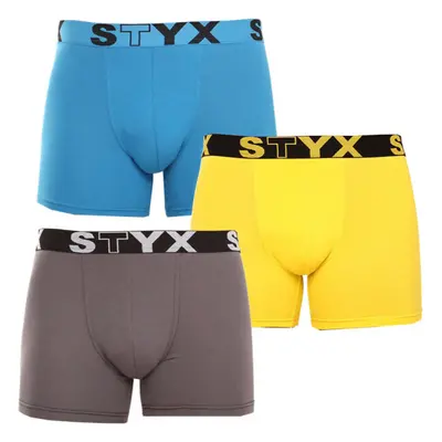 3PACK pánské boxerky Styx long sportovní guma vícebarevné (U9696863) 75179485