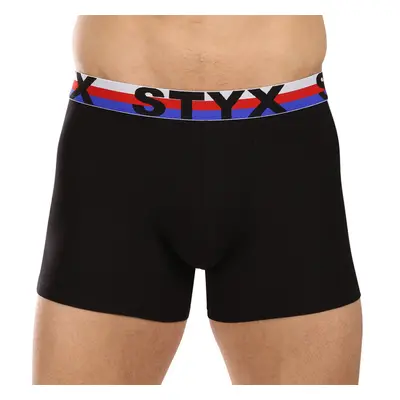 Pánské boxerky Styx long sportovní guma černé trikolóra (U1960) 91495013