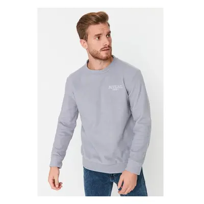 Trendyol Grey Regular/Normal Cut Crew Neck Anti-pilling Polar Fleece 96021046