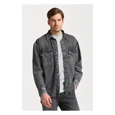 KOŠILE GANT OS HEAVY WASH DENIM SHIRT BLACK BROKEN IN 76936503