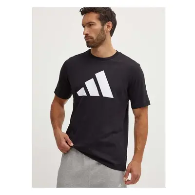 Bavlněné tričko adidas černá barva, s potiskem, IY8583 94358897