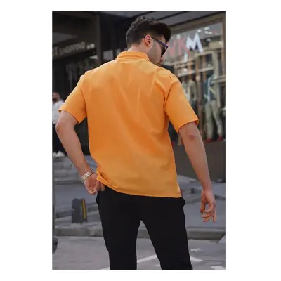 Madmext Mustard Basic Mens Short Sleeve Shirt 5598 91290685