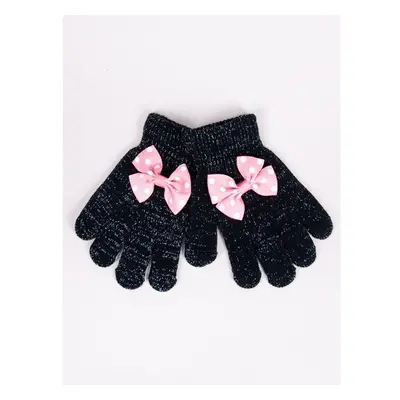 Yoclub Kidss Girls Five-Finger Gloves With Bow RED-0070G-AA50-009 74836891