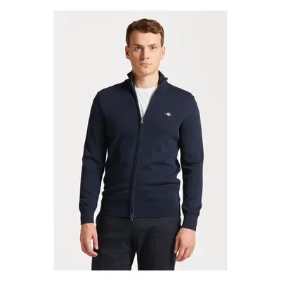 SVETR GANT CASUAL COTTON ZIP CARDIGAN EVENING BLUE 84605564