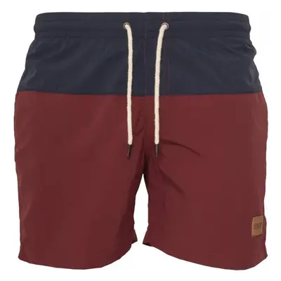 Pánské koupací kraťasy Urban Classics Block Swim Shorts - nvy/burgundy 72316973