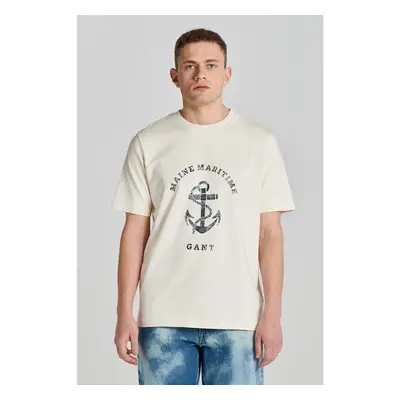 TRIČKO GANT D2. MARITIME T-SHIRT CREAM 76202394