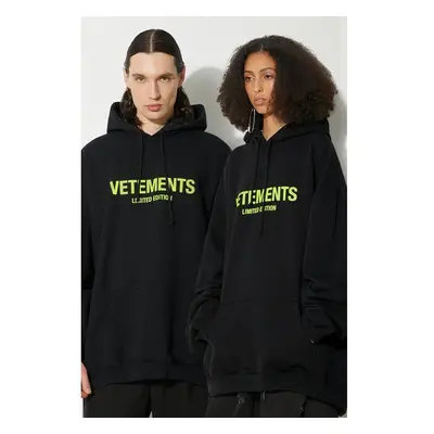 Mikina VETEMENTS Limited Edition Logo Hoodie černá barva, s kapucí, s 93011424