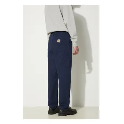 Bavlněné kalhoty Carhartt WIP Flint Pant tmavomodrá barva, jednoduché, 95192882