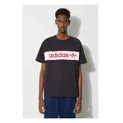 Bavlněné tričko adidas Originals černá barva, s potiskem, IS1404 89573666