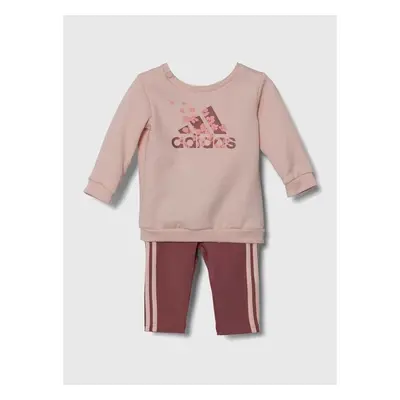 Kojenecká tepláková souprava adidas IG FLWR LEG SET růžová barva, 94533139