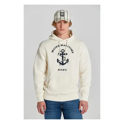 MIKINA GANT D2. MARITIME HOODIE CREAM 75777460