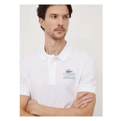 Polo tričko Lacoste bílá barva, s potiskem 87422155