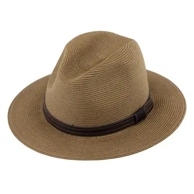 Letní Fedora klobouk s koženým páskem - Fiebig Cognac 91199525