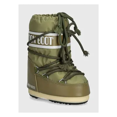 Dětské sněhule Moon Boot ICON NYLON zelená barva, 80D1400440 95882403