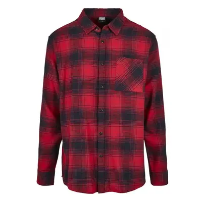 Pánská košile Urban Classics Oversized Checked Grunge Shirt - červená 53190509