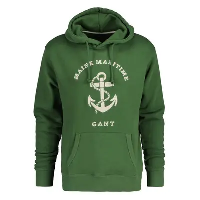 MIKINA GANT D2. MARITIME HOODIE LEAF GREEN 75777461