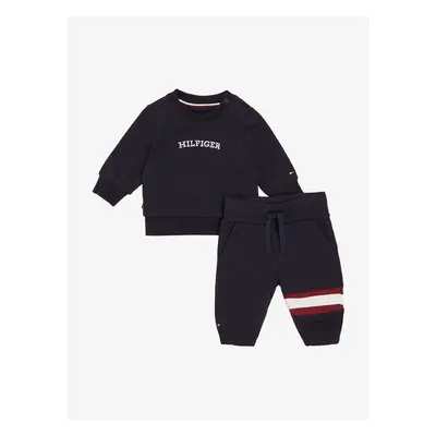 Tmavě modrá dětská tepláková souprava Tommy Hilfiger - Holky 86426093