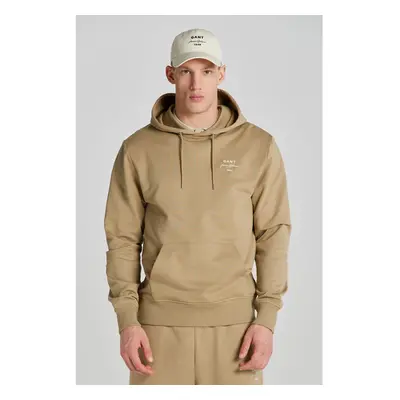 MIKINA GANT LOGO SCRIPT HOODIE DRIED KHAKI 89451264