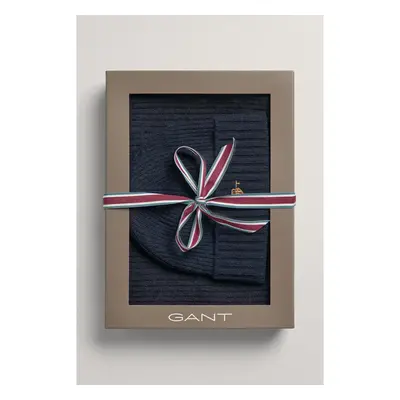 ČEPICE GANT D1. BEANIE SCARF GIFT BOX EVENING BLUE 75822161