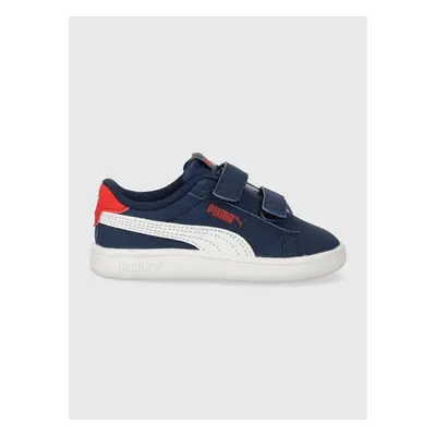 Kožené sneakers boty Puma Smash 3.0 Buck V tmavomodrá barva 84204818