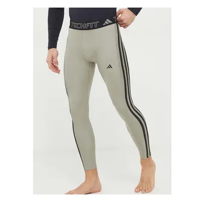 Tréninkové legíny adidas Performance Techfit zelená barva, aplikací, 91545079