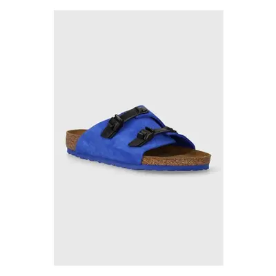 Semišové pantofle Birkenstock Zürich pánské, modrá barva, 1026800 90398039