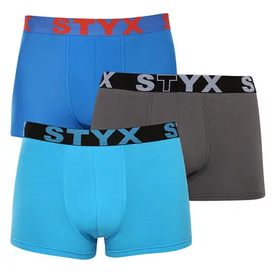 3PACK pánské boxerky Styx sportovní guma nadrozměr vícebarevné 86573313