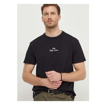 Bavlněné tričko Polo Ralph Lauren černá barva, 710936585 89035708