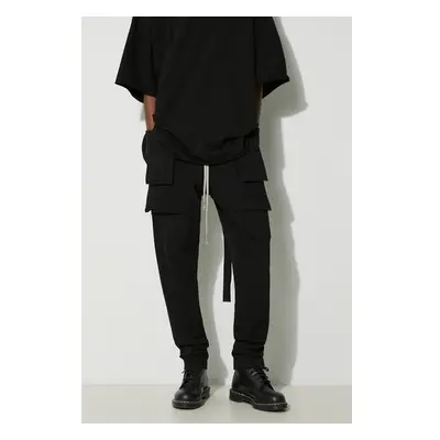 Bavlněné kalhoty Rick Owens Knit Pants Creatch Cargo Drawstring černá 90134278