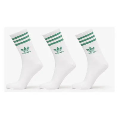 adidas Originals adidas Mid Cut Crew Sock 3-Pack White/ Preloved Green 94432332