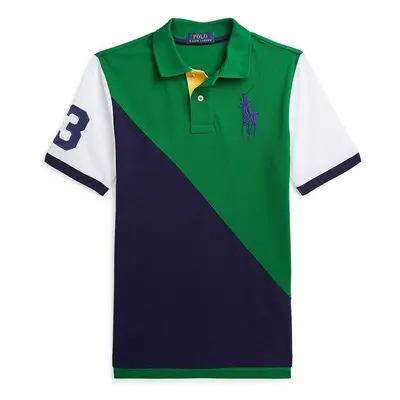 Dětská bavlněná polokošile Polo Ralph Lauren zelená barva, 93408986