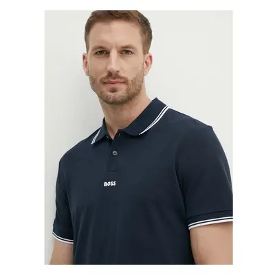 Boss Orange Bavlněné polo tričko BOSS BOSS CASUAL tmavomodrá barva, s 93875901