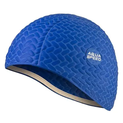 AQUA SPEED Unisexs Swimming Cap For Long Hair Bombastic Tic-Tac Navy 88465609