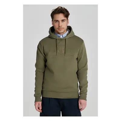 MIKINA GANT REG TONAL SHIELD HOODIE JUNIPER GREEN 84605507