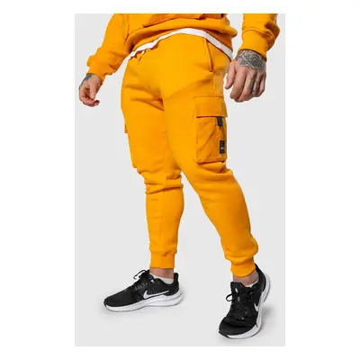 Pánské tepláky Iron Aesthetics Cargo Joggers, oranžové 90633421