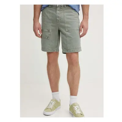 Džínové šortky Pepe Jeans RELAXED SHORT UTILITY COLOUR pánské, zelená 92777023