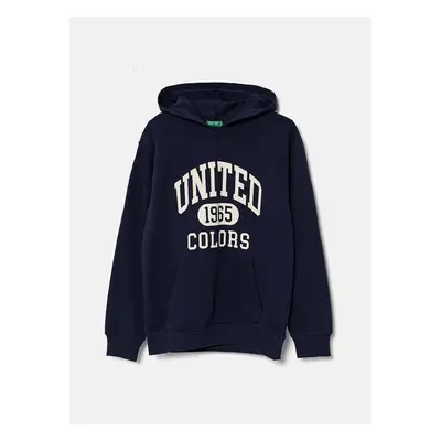 Dětská bavlněná mikina United Colors of Benetton tmavomodrá barva, s 95857828