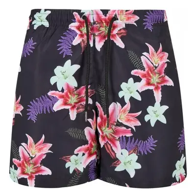 Pánské koupací šortky Urban Classics Pattern Swim Shorts - dark jungle 71707847