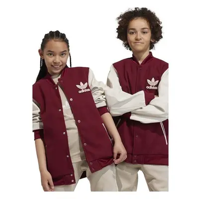 Dětská bomber bunda adidas Originals červená barva 83827415