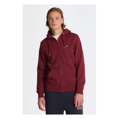 MIKINA GANT REG SHIELD FULL ZIP HOODIE PLUMPED RED 84606131