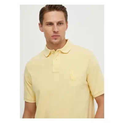 Polo Ralph Lauren Bavlněné polo tričko Ralph Lauren žlutá barva, s 90893300