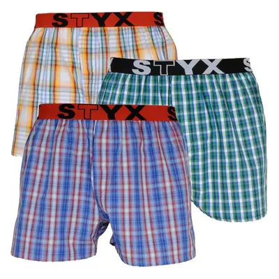 3PACK pánské trenky Styx sportovní guma vícebarevné (B1051013) 63721870