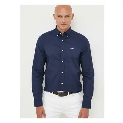 Košile Gant tmavomodrá barva, slim, s límečkem button-down 83206720