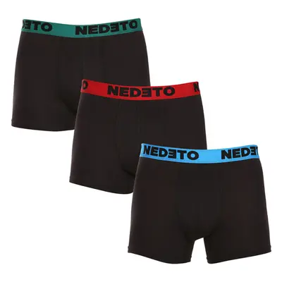 3PACK pánské boxerky Nedeto černé (3NB002) 88490035