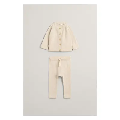 DĚTSKÝ SET GANT CARDIGAN AND PANT GIFT SET LIGHT BEIGE MELANGE 89383085