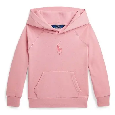 Dětská mikina Polo Ralph Lauren růžová barva, s kapucí, s aplikací, 94306006