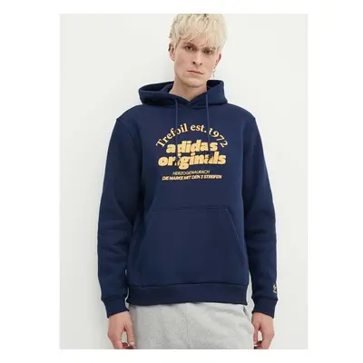 Mikina adidas Originals GRF Hoodie pánská, tmavomodrá barva, s kapucí, 92319145