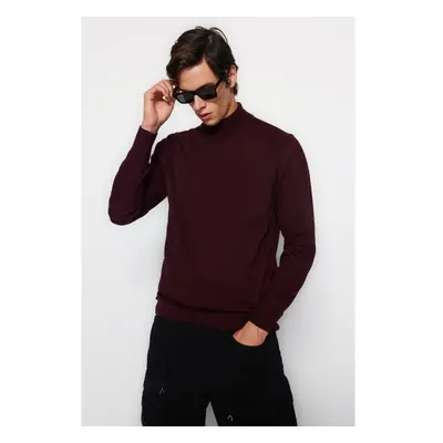 Trendyol Claret Red Slim Fit Wool Half Turtleneck Basic Knitwear 95671078