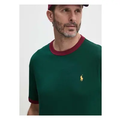 Bavlněné tričko Polo Ralph Lauren zelená barva, 710927102 95882568