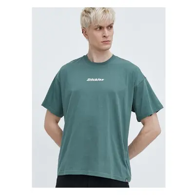 Bavlněné tričko Dickies ENTERPRISE TEE SS zelená barva, s potiskem, 90101104